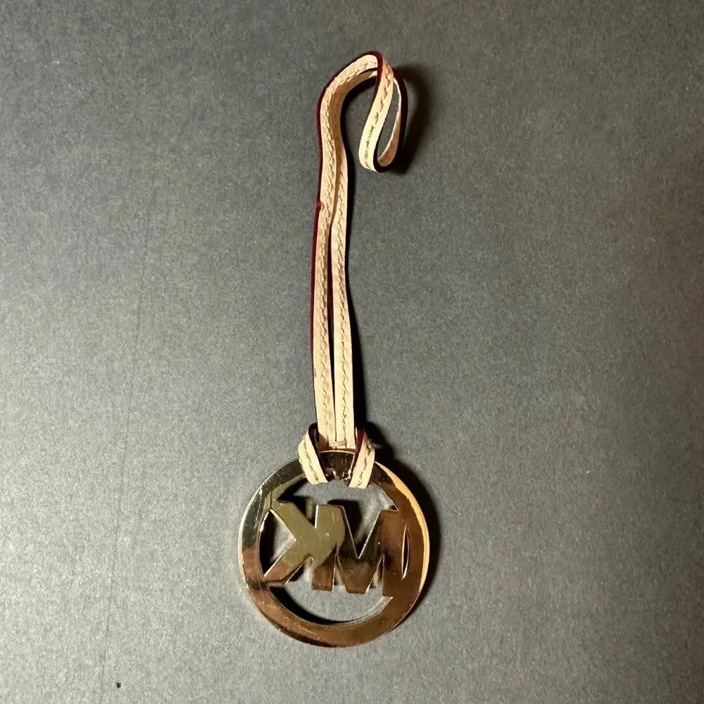 Michael Kors Gold Tone Metal Purse Charm with Leather Strap - Picture 3 of 3
